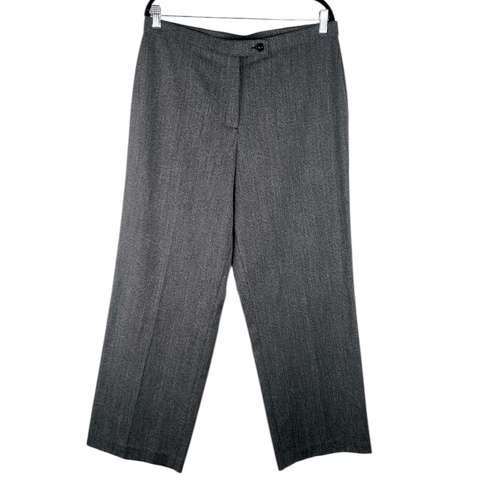 Kim Roger Black & Gray Classic Preppy‎ Business Career Wide Leg Pants Size 14